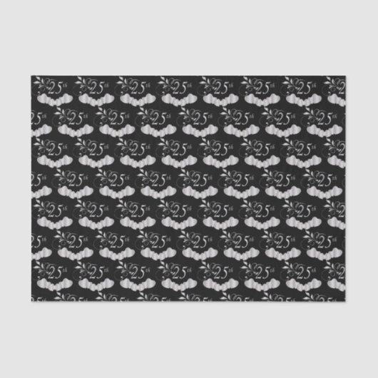 25e Zilverweddenschap Jubileum Tissuepapier (Voorkant)