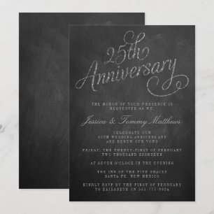 25e Zilverweddenschappen Jubileum-uitnodigingen Kaart