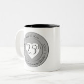 25ème Anniversaire de Mariage d'or Mug (Devant gauche)