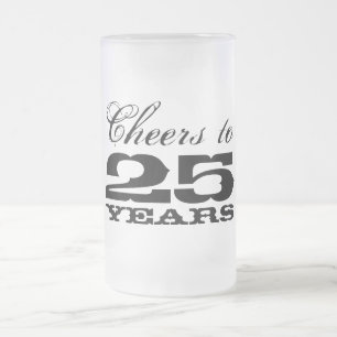 25ème Cadeau en verre de tasse de bière