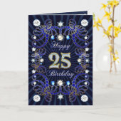 25ème carte d'anniversaire avec les masses des (Fleur jaune)