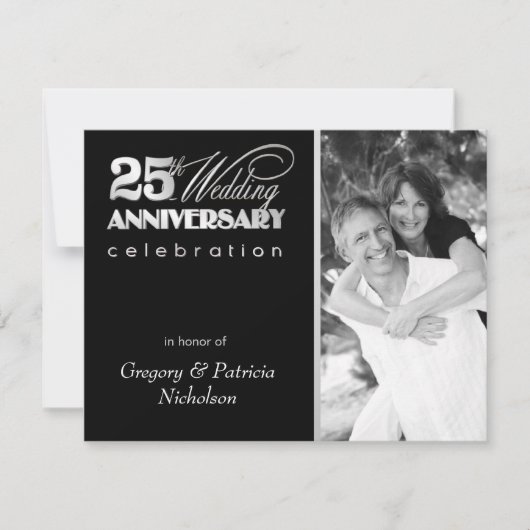 25ème fête d'anniversaire - invitations de photo (Devant)