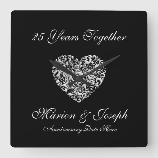 25ème Horloge murale de CADEAU d'anniversaire (Recto)