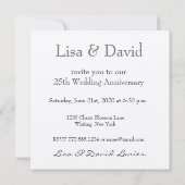 25ème Invitation d'anniversaire - roses POURPRES (Dos)