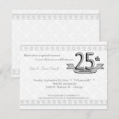 25ème invitation de célébration d'anniversaire de (Devant / Derrière)