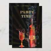 25ème invitation de fête d'anniversaire (Devant / Derrière)