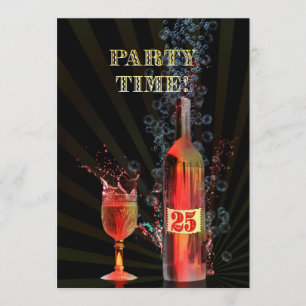 25ème invitation de fête d'anniversaire