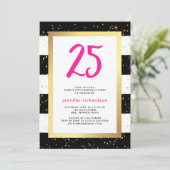 25ème invitation moderne de fête d'anniversaire (Debout devant)