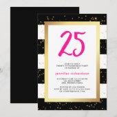 25ème invitation moderne de fête d'anniversaire (Devant / Derrière)
