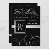 25ème Invitations de fête d'anniversaire - (Devant / Derrière)
