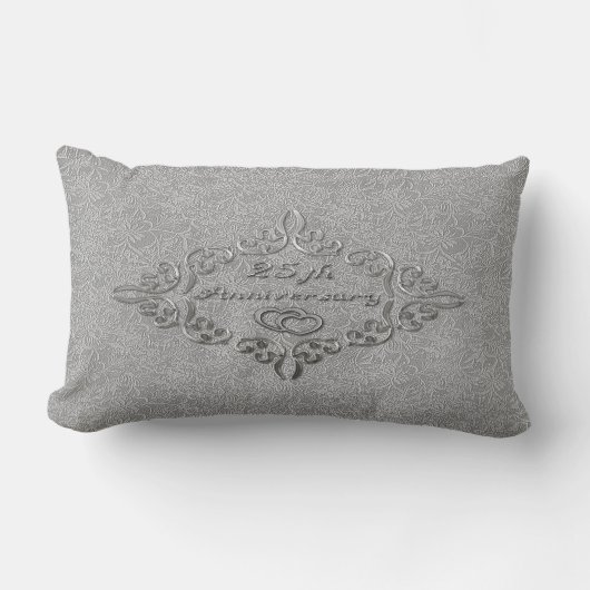 25ème Mariage d'argent Coussin Lumbar (Recto)