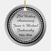 25ème ornement imprimé d'anniversaire de mariage (Dos)