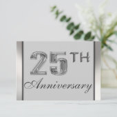 25èmes invitations argentées élégantes de fête (Debout devant)