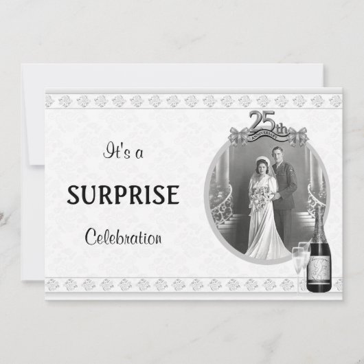 25èmes) invitations de fête d'anniversaire de (Devant)