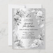 25ste huwelijksverjaardag Zilveren Bloemen Uitnodi (Voorkant)