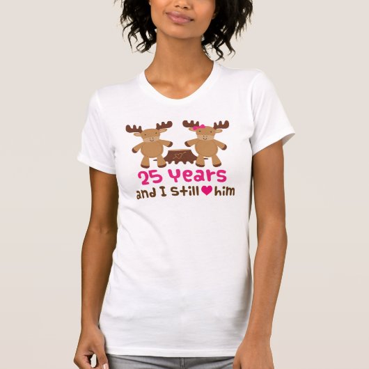 25ste Jubileum cadeau voor haar T-shirt (Voorkant)
