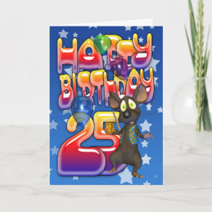 25ste verjaardag Kaart, Happy Birthday Kaart