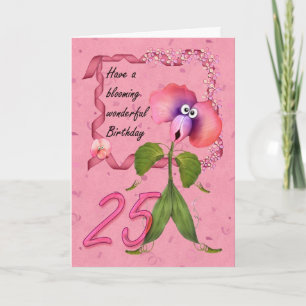 25ste Verjaardag Kaart met Moonies schattige bloei