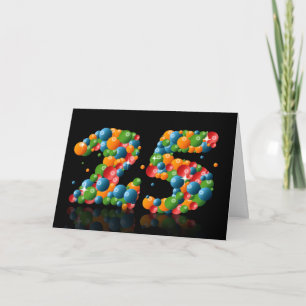 25ste verjaardag met aantallen van ballen worden kaart
