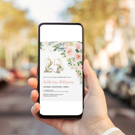 25ste verjaardag uitnodiging voor haar volwassen v