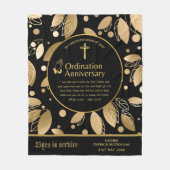 25th 50th ANY Priest Ordination Jubileum Gift Fleece Deken (Voorkant)