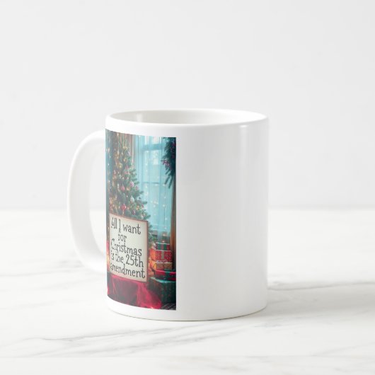 25th Amendment Christmas Mug with Festive Tree (Devant gauche)