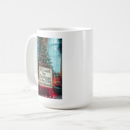 25th Amendment Christmas Mug with Festive Tree (Devant gauche)