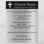 25th Anniversary Black Silver Church Invitation Flyer (Voorkant)
