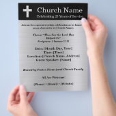 25th Anniversary Black Silver Church Invitation Flyer (Hand)