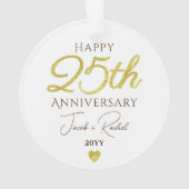 25th Anniversary Faux Gold Custom Wedding Ornament (achterkant)