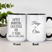 25th Anniversary Funny Silver Mug for Couples