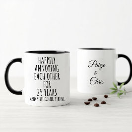 25th Anniversary Funny Silver Mug for Couples Mok