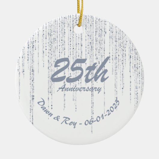 25th Anniversary Ornament Metal • Personalized Sil (Voorkant)
