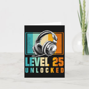 25th Birthday Boy Video Gamer Level 25 Ontgrendeld Kaart