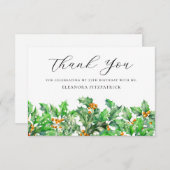 25th Birthday Holly December Geboorte Bloem Custom Bedankkaart (Voorkant / Achterkant)