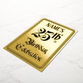 25th Birthday Party — Elegant Script + aangepaste  Folie Uitnodiging (Gedraaid)