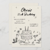 25th Birthday Party Invitation (Devant / Derrière)