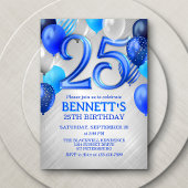 25th Mens Blue Anniversaire Invitation