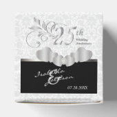 25th Silver and White Wedding Jubileum Bedankdoosjes (Bovenkant)