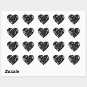 25th Silver Glitter Floral Wedding Jubileum Hart Sticker (Vel)