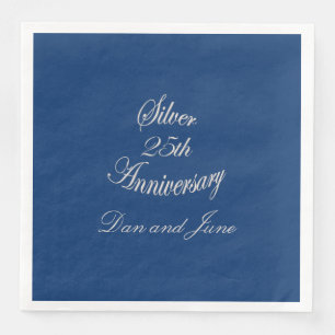 25th Silver Jubileum gepersonaliseerd Servet