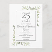 25th Silver Jubileum Verander de datum van groen Aankondigingskaart (Voorkant)