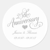 25th Silver Wedding Anniversary Ronde Sticker (Voorkant)