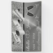 25th Silver Wedding Happy Jubileum Banner (Verticaal)