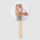 25th Silver Wedding Jubileum Bloemen Rozen Foto Handwaaier (Achterkant)