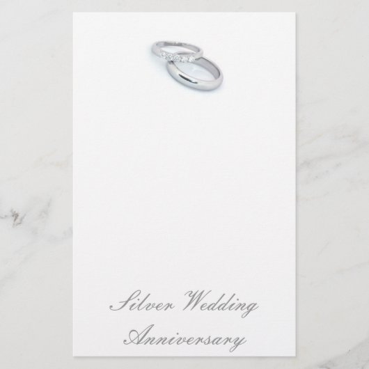 25th Silver Wedding Jubileum Briefpapier (Voorkant)