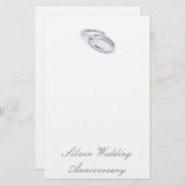 25th Silver Wedding Jubileum Briefpapier (Voorkant / Achterkant)