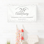 25th Silver Wedding Jubileum Confetti Welkom Spandoek (Insitu)