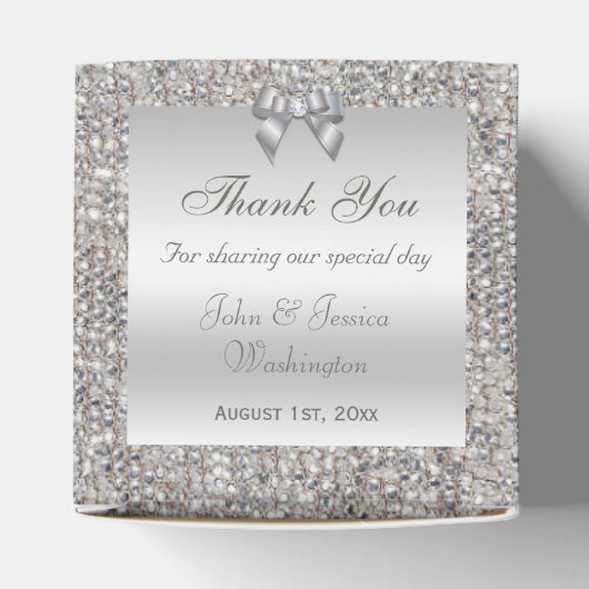 25th Silver Wedding Jubileum Custom Dank u Bedankdoosjes (Bovenkant)