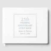 25th Silver Wedding Jubileum Eenvoudig gestileerd Gastenboek (Voorkant)